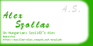 alex szollas business card